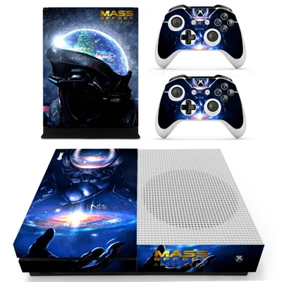 Mass Effect decal skin for Xbox one S Console and 2 Controllers
