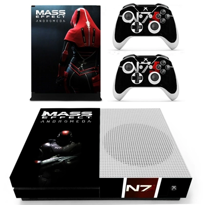 Mass Effect decal skin for Xbox one S Console and 2 Controllers