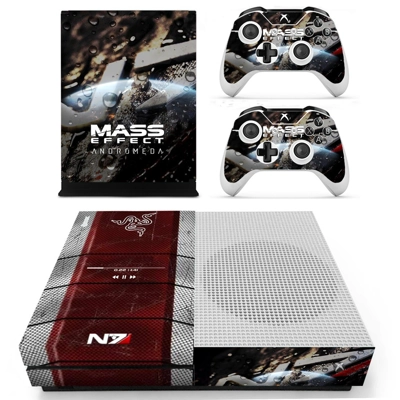 Mass Effect decal skin for Xbox one S Console and 2 Controllers