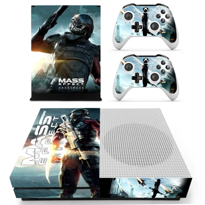 Mass Effect decal skin for Xbox one S Console and 2 Controllers