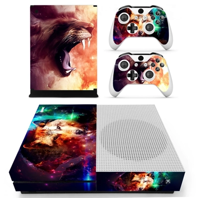 Fire wolf decal skin for Xbox one S Console and 2 Controllers