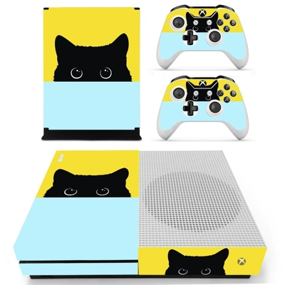 Black Cat decal skin for Xbox one S Console and 2 Controll.. Black Cat decal skin for Xbox one S Console and 2 Controll..