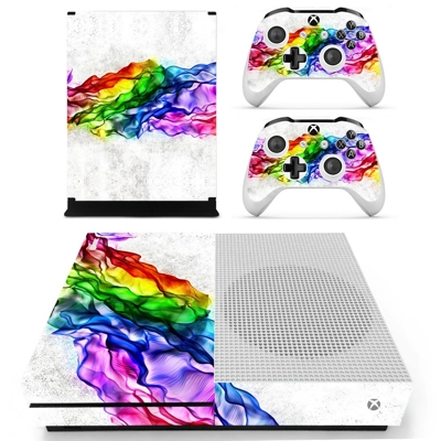 Rainbow silk decal skin for Xbox one S Console and 2 Contr.. Rainbow silk decal skin for Xbox one S Console and 2 Contr..