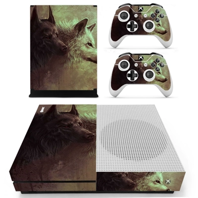 Pair wolf decal skin for Xbox one S Console and 2 Controll.. Pair wolf decal skin for Xbox one S Console and 2 Controll..