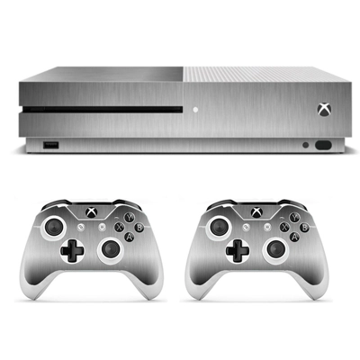 Grey classic decal skin for Xbox one S Console and 2 Controllers