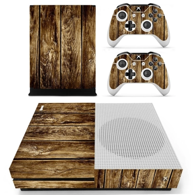 Wooden board decal skin for Xbox one S Console and 2 Controllers