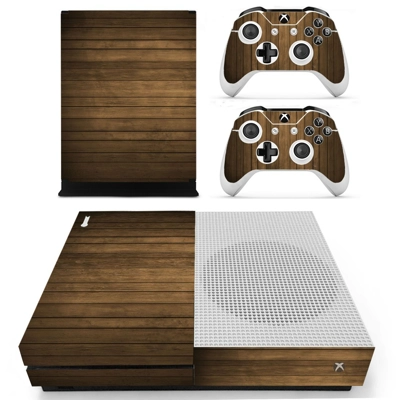 Wooden board decal skin for Xbox one S Console and 2 Controllers