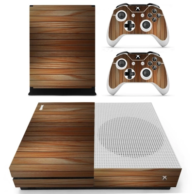 Wooden board decal skin for Xbox one S Console and 2 Controllers