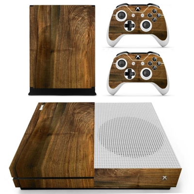 Wooden board decal skin for Xbox one S Console and 2 Controllers