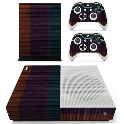 Wooden board decal skin for Xbox one S Console and 2 Controllers