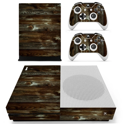 Wooden board decal skin for Xbox one S Console and 2 Controllers