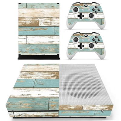 Wooden board decal skin for Xbox one S Console and 2 Controllers