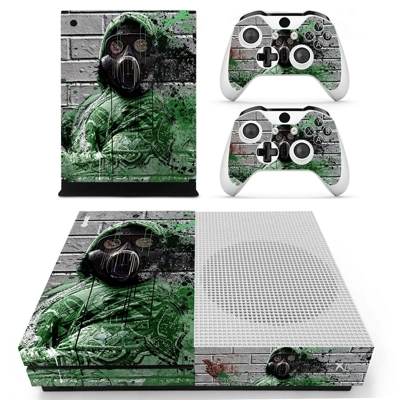 Pollution masked decal skin for Xbox one S Console and 2 C.. Pollution masked decal skin for Xbox one S Console and 2 C..