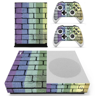 Colourful brick wall print decal skin for Xbox one S Conso.. Colourful brick wall print decal skin for Xbox one S Conso..
