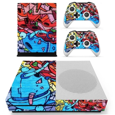Graffiti Robots decal skin for Xbox one S Console and 2 Co.. Graffiti Robots decal skin for Xbox one S Console and 2 Co..