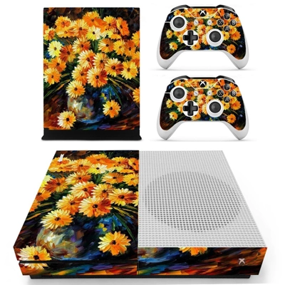 Flower oil painting decal skin for Xbox one S Console and .. Flower oil painting decal skin for Xbox one S Console and ..