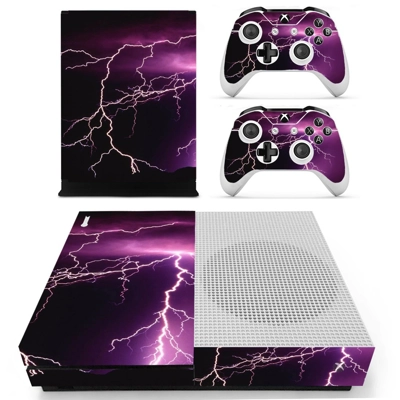 Electric Lightning sky decal skin for Xbox one S Console and 2 Controllers