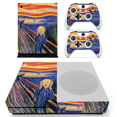 The Scream decal skin for Xbox one S Console and 2 Controllers