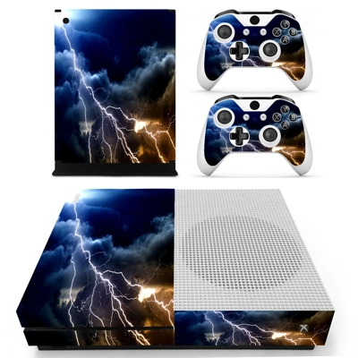 Lightning cloudy sky decal skin for Xbox one S Console and 2 Controllers
