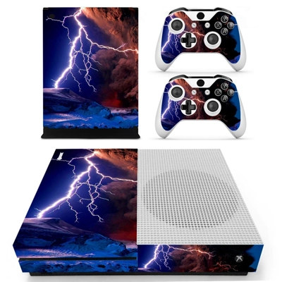Lightning cloudy sky decal skin for Xbox one S Console and 2 Controllers