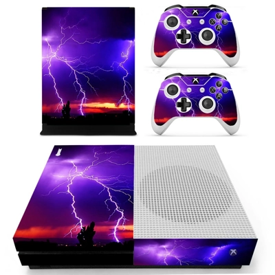 Lightning sky decal skin for Xbox one S Console and 2 Controllers