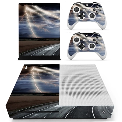 Lightning cloudy sky with road view decal skin for Xbox on.. Lightning cloudy sky with road view decal skin for Xbox on..