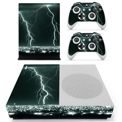 Lightning sky decal skin for Xbox one S Console and 2 Controllers