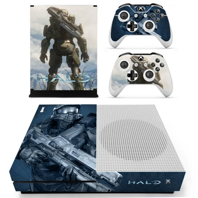 Halo decal skin for Xbox one S Console and 2 Controllers Halo decal skin for Xbox one S Console and 2 Controllers