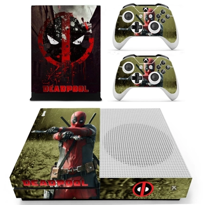 Deadpool decal skin for Xbox one S Console and 2 Controllers Deadpool decal skin for Xbox one S Console and 2 Controllers