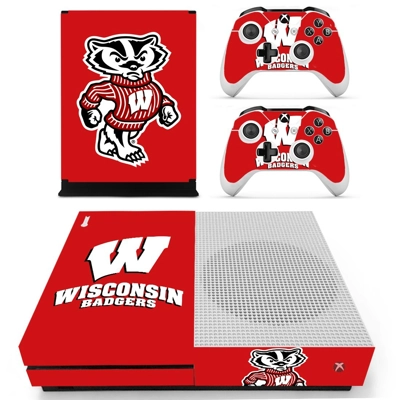 Wisconsin Badgers decal skin for Xbox one S Console and 2 .. Wisconsin Badgers decal skin for Xbox one S Console and 2 ..