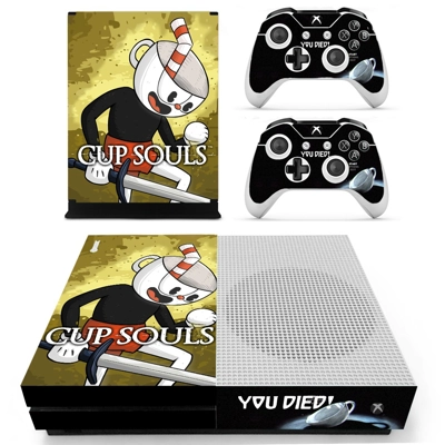 Cuphead decal skin for Xbox one S Console and 2 Controllers Cuphead decal skin for Xbox one S Console and 2 Controllers