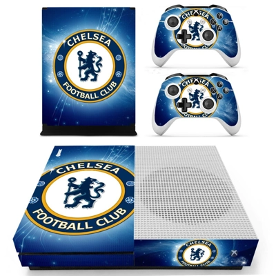 Chelsea FC decal skin for Xbox one S Console and 2 Control.. Chelsea FC decal skin for Xbox one S Console and 2 Control..