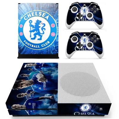 Chelsea FC decal skin for Xbox one S Console and 2 Control.. Chelsea FC decal skin for Xbox one S Console and 2 Control..
