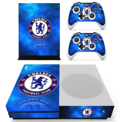 Chelsea FC decal skin for Xbox one S Console and 2 Control.. Chelsea FC decal skin for Xbox one S Console and 2 Control..