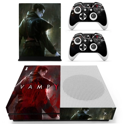 Vampyr decal skin for Xbox one S Console and 2 Controllers Vampyr decal skin for Xbox one S Console and 2 Controllers