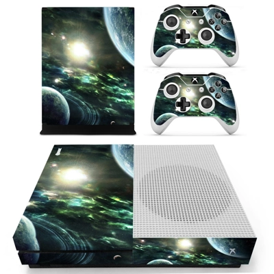 Outer space decal skin for Xbox one S Console and 2 Controllers