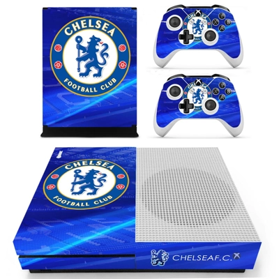 Chelsea FC decal skin for Xbox one S Console and 2 Control.. Chelsea FC decal skin for Xbox one S Console and 2 Control..
