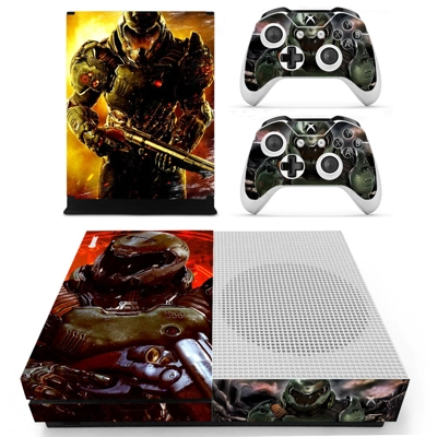 Doom 4 decal skin for Xbox one S Console and 2 Controllers Doom 4 decal skin for Xbox one S Console and 2 Controllers