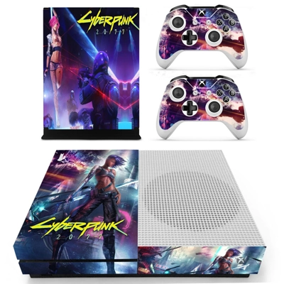 Cyberpunk 2077 decal skin for Xbox one S Console and 2 Con.. Cyberpunk 2077 decal skin for Xbox one S Console and 2 Con..