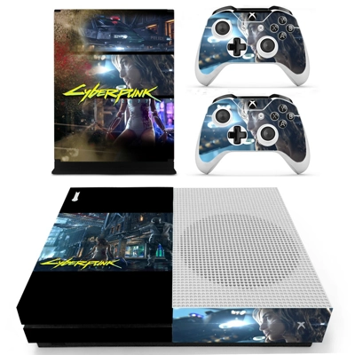 Cyberpunk 2077 decal skin for Xbox one S Console and 2 Con.. Cyberpunk 2077 decal skin for Xbox one S Console and 2 Con..
