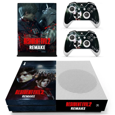 Resident Evil 2 remake decal skin for Xbox one S Console and 2 Controllers