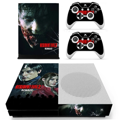 Resident Evil 2 remake decal skin for Xbox one S Console and 2 Controllers