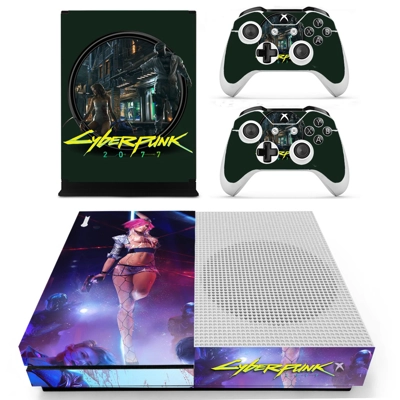 Cyberpunk 2077 decal skin for Xbox one S Console and 2 Con.. Cyberpunk 2077 decal skin for Xbox one S Console and 2 Con..