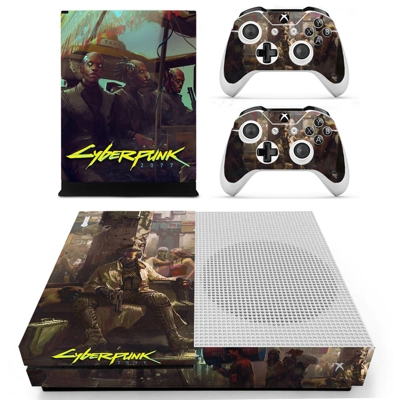 Cyberpunk decal skin for Xbox one S Console and 2 Controllers