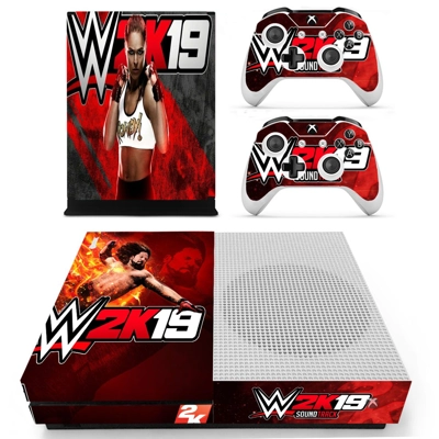 WWE 2K19 decal skin for Xbox one S Console and 2 Controllers WWE 2K19 decal skin for Xbox one S Console and 2 Controllers