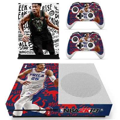 NBA 2K19 decal skin for Xbox one S Console and 2 Controllers NBA 2K19 decal skin for Xbox one S Console and 2 Controllers