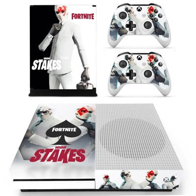 Fortnite high stakes decal skin for Xbox one S Console and 2 Controllers