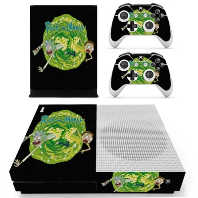 Rick and Morty decal skin for Xbox one S Console and 2 Controllers