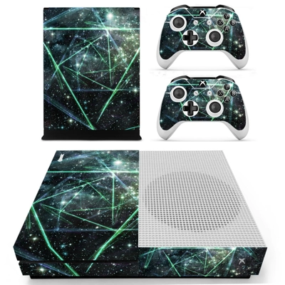 Green galaxy decal skin for Xbox one S Console and 2 Contr.. Green galaxy decal skin for Xbox one S Console and 2 Contr..