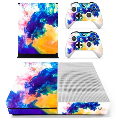 Colors flames decal skin for Xbox one S Console and 2 Controllers